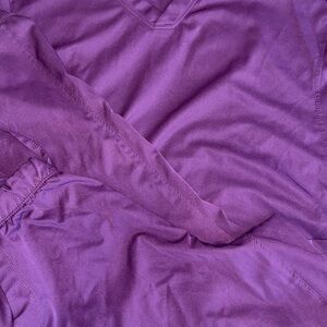 Purple V-Neck Top and Bottom Set